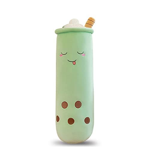 Cute Plushies Long Plush Pillow Bubble Tea Stuffed Animal for Kids Adults (Pink, 16 Inch)