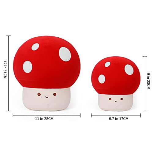 Plush Mushroom Pillow - Soft Cute 12 Inch Stuffed Mushroom Toy Ideal for Kids and Adults as Home Decor
| Plush Mushroom