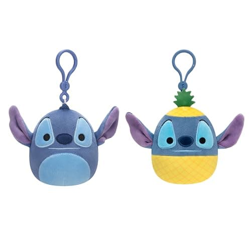 Squishmallows Original Disney Stitch and Pineapple Stitch |5in Clip 2-Pack for Kids – Official Jazwares Plush  
Squishma