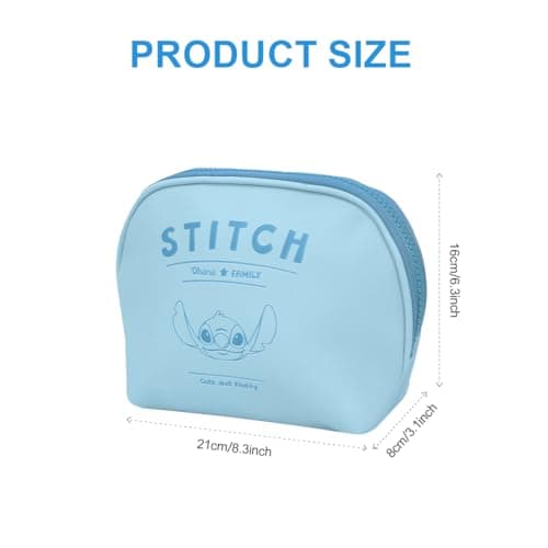 MINISO Stitch Shell Cosmetic Bag for Women Travel Toiletry Bag with Zipper
| Women's MINISO Stitch Shell Cosmetic Bag w