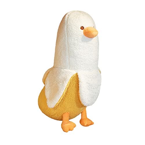 PEACH CAT Banana Duck Plush Toy for Kids White 19.7" Hugging Pillow