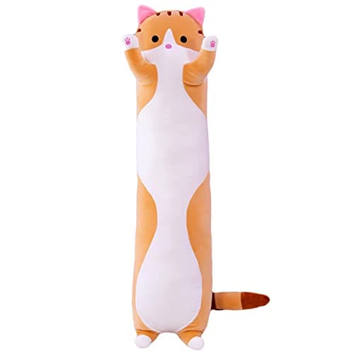 Giant Cat Pillow for Kids and Girlfriend (Gray, 130cm/51.18inch) Soft Hugging Toy for Snuggling