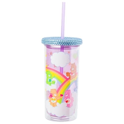 Silver Buffalo Disney Lilo and Stitch Tropical Pattern Plastic Tall Travel Cup for Adults, Outdoor Summer Party, 20 Ounc
