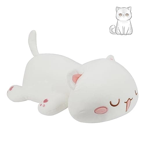 AFAN Cat Stuffed Animals Soft Plush Toys for Kids and Girls Boys Room Decor Gifts (Round Eyes, White, 1|7 Inch)  
AFAN K