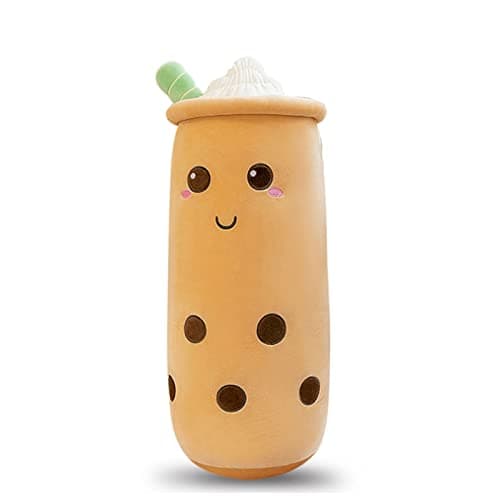 Cute Plushies Long Plush Pillow Bubble Tea Stuffed Animal for Kids Adults (Pink, 16 Inch)