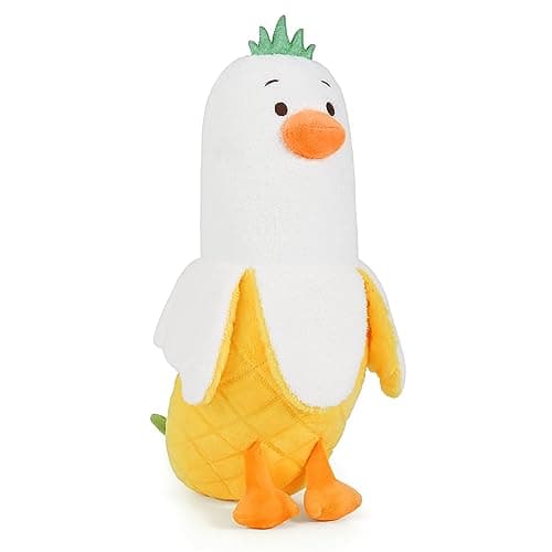 PEACH CAT Banana Duck Plush Toy for Kids White 19.7" Hugging Pillow