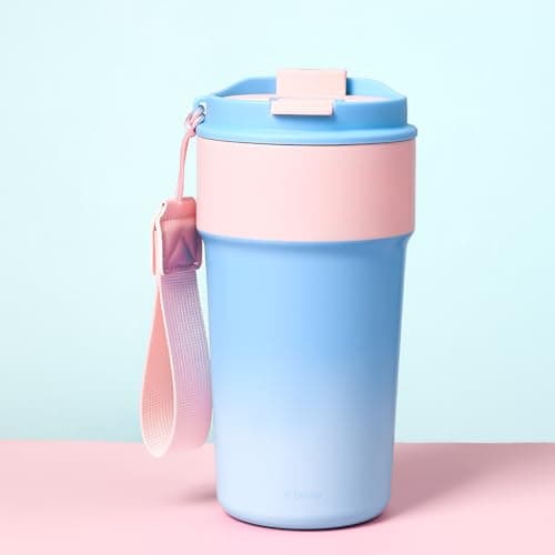 MINISO Disney Stitch Insulated Water Bottle For Home And Office 500mL Cute Mug With Lid And Rope Handle