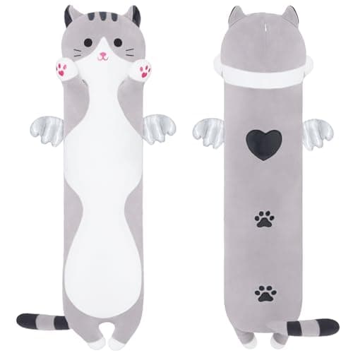 Cute Long Cat Plush Body Pillow for Girls and Girlfriend(AngelCat Green, 19.6in/50cm)  
Cute Cat Plush Toy Pillows with