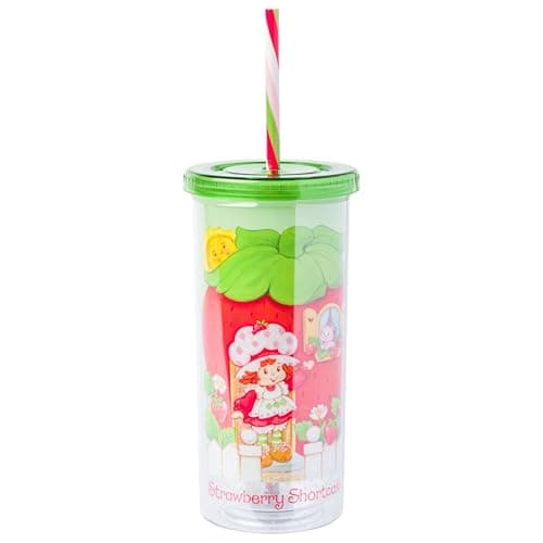 Silver Buffalo Disney Lilo and Stitch Tropical Pattern Plastic Tall Travel Cup for Adults, Outdoor Summer Party, 20 Ounc