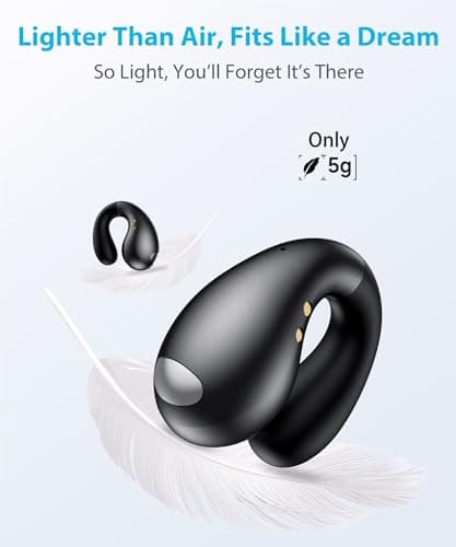 Ultra Open-Ear-Earbuds Wireless Bluetooth - Waterproof Design and Secure Fit for Small Ears, Classic Black  
Ultra Open-