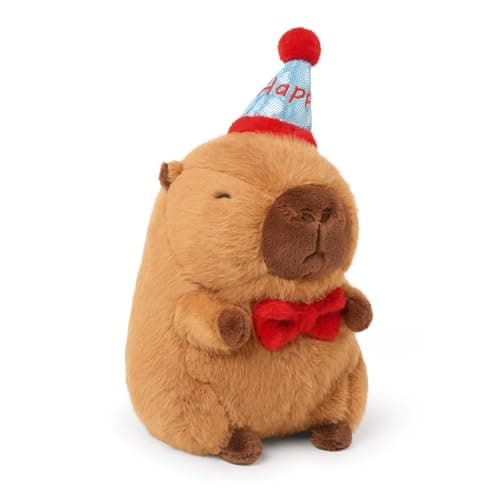 Ditucu Cute Brown Capybara Plush with Turtle Backpack for Kids 13 Inch Hugging Gifts
