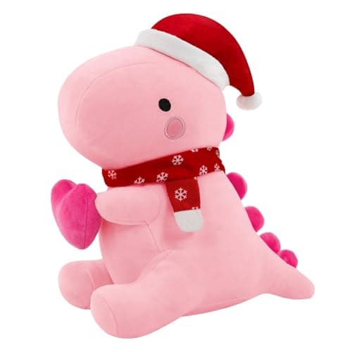 SQEQE Dinosaur Stuffed Animal for Her Boys Girls Girlfriend, Valentine Day Sweet Romantic Anniversary Birthday Gift(Pink