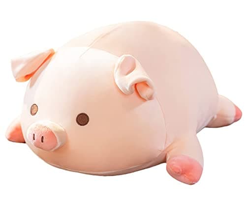 Kawaii Soft Pig Plush Pillow - Adorable Cuddle Toy for Kids and Adults (Squint, 15.7in)  
Kawaii Soft Pig Hugging Pillow