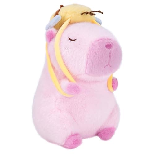Kawaii Capybara Plush Toy for Kids and Adults - 9 Inch Cute Capybara Stuffed Animal with Turtle Backpack