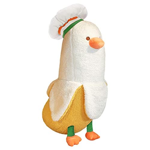 PEACH CAT Banana Duck Plush Toy for Kids White 19.7" Hugging Pillow
