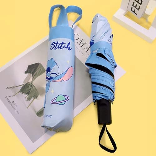 MINISO Disney Stitch Dinner Party Collection Cute Travel Umbrella For Women Girls And Boys Rain And Sun Protection Beach
