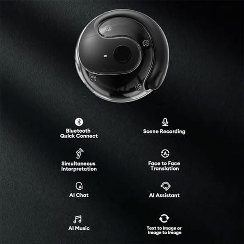 XINLINSHOE Hy-T26 Pro Translation Earbuds for Travel Business Learning (Black) Real Time 144 Language Translator