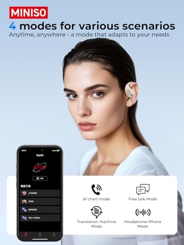 MINISO Real Time Language Translator Earbuds with 135 Languages
MINISO Open-Ear Translating Earbuds with 60Hrs Playtime