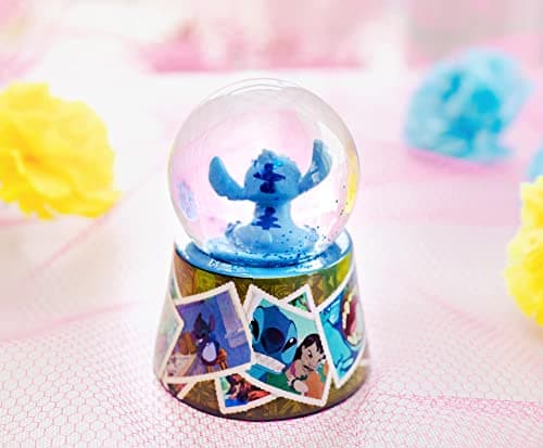 Disney Lilo & Stitch Vintage Photos Mini Light-Up Snow Globe for Adults | Glitter | 3 Inches
