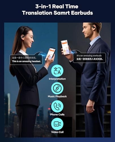 AI Translation Earbuds for Travel and Business Real-time Voice and Video Call Support
| 144 Language Translator Bluetoo