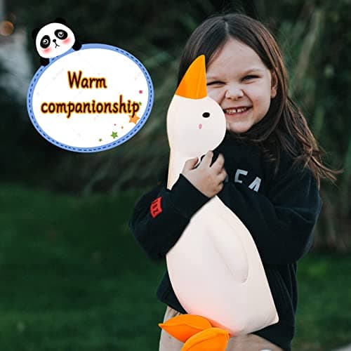 Goose Plush Toy White Round Eyes Cute Duck Plushie Hugging Pillow for Kids and Friends (25.6'')  
Goose Plush Toy Cute D