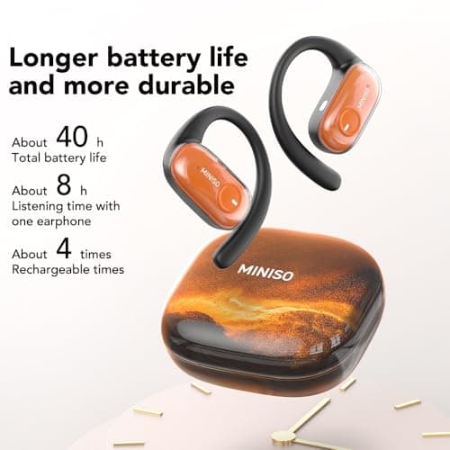 True Wireless Bluetooth 5.4 Open Ear Headphones with Quicksand Charging Case for Daily Use
| MINISO Open Ear Headphones