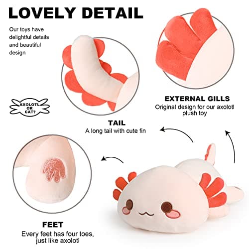 Onsoyours Cute Axolotl Plush, Soft Stuffed Animal Salamander Plush Pillow for Kids (Orange Axolotl, 13")  
Onsoyours Kaw