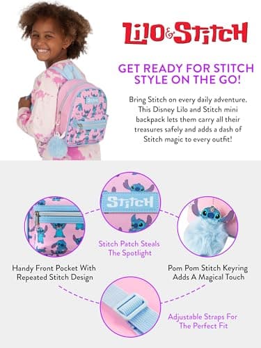 Disney Stitch Mini Backpack | Girls Small Rucksack | Pink  
Disney Stitch Mini Backpack | Girls Mini Backpack | Pink  
D