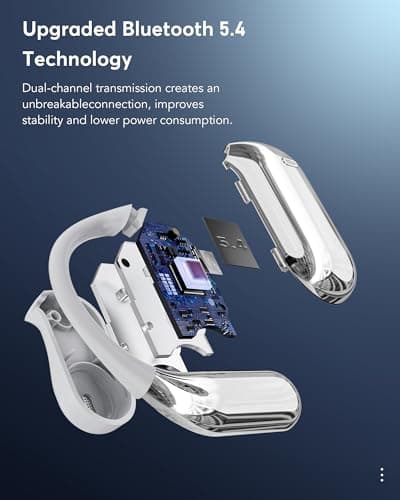 EUQQ AI Language Translation Earbuds, 144 Languages & Accents Bluetooth 5.4 Headphones for Travel Business Learning, Sil