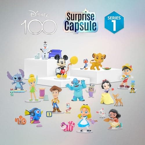 YuMe Disney 100 Series Mystery Capsule Blind Box for Kids with Surprise Characters Figurines Toys 2 Pack  
YuMe Disney 1