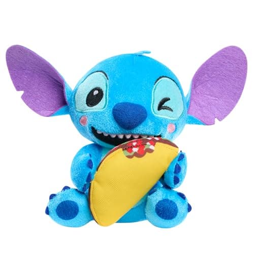 Disney Stitch Small 7-inch Plush Stuffed Animal Toys for Kids Ages 2 Up with Taco Scene Just Play