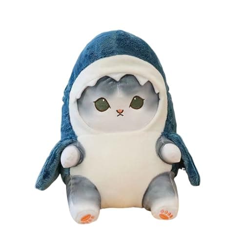 Kawaii Shark Cat Plush Toy Stuffed Animal Doll for Kids (Blue - Grey, 9 inch)  
Kawaii Shark Cat Plush Toy Stuffed Anima
