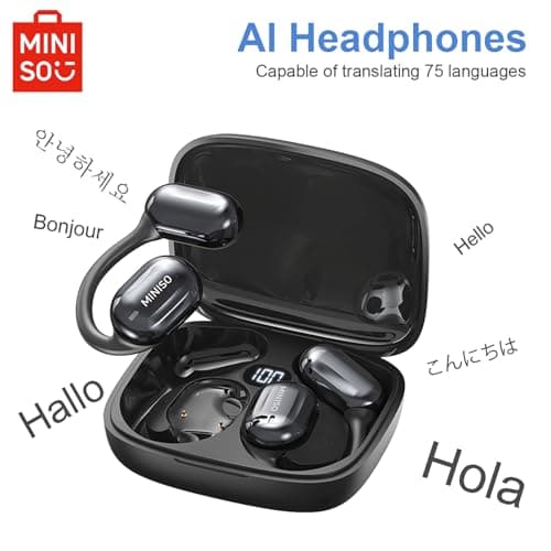 MINISO Real Time 135 Languages AI Translator Earbuds for Travel Fit iOS & Android