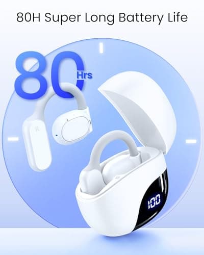 TAGRY Bluetooth 5.3 Earhooks Earbuds for Workout Running White
