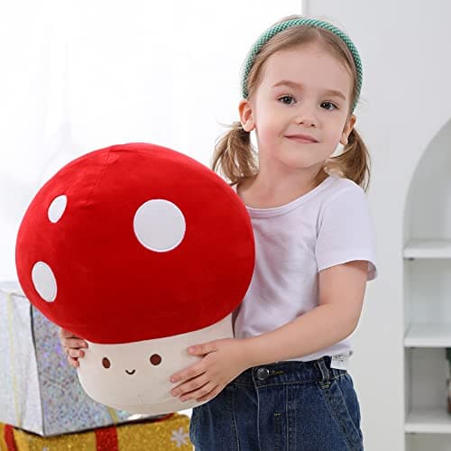 Plush Mushroom Pillow - Soft Cute 12 Inch Stuffed Mushroom Toy Ideal for Kids and Adults as Home Decor
| Plush Mushroom