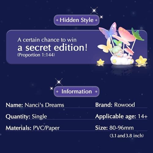 Rowood Blind Box Random Action Figure - Birthday Nanci's Dream Series Collectible Toy Kawaii Single Doll Model Kits for