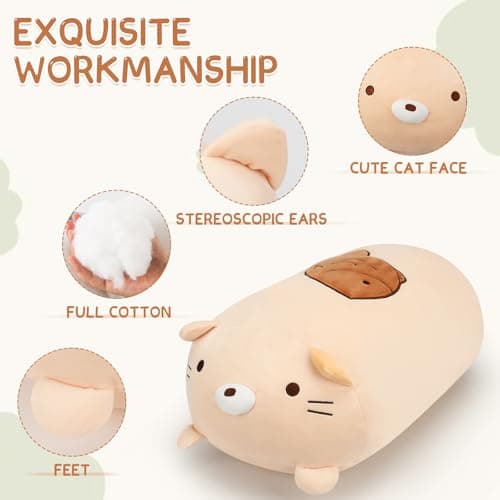 24" Giant Cute Kitten Plush Squishy Pillow Toy for Kids & Girls & Boys
24" Soft Cat Stuffed Animals Pet Cushion Plushies