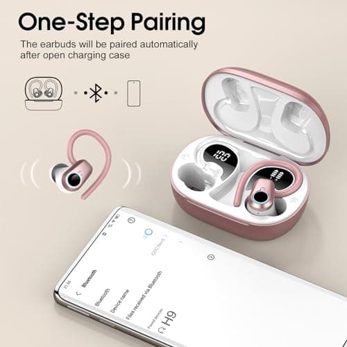 Rose Pink Bluetooth 5.3 Sport Earbuds with 50H Playtime and HD Noise Cancelling
| HD Stereo Noise Cancelling IP7 Waterp