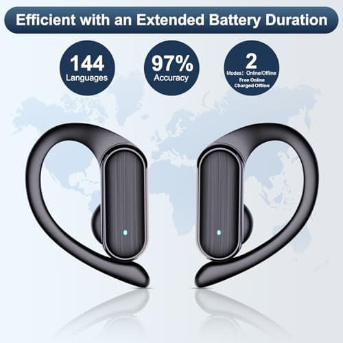 Real Time Translator Earbuds - 144 Languages with Bluetooth for Travelers (Black)
| Real Time Translation Earbuds - Blu