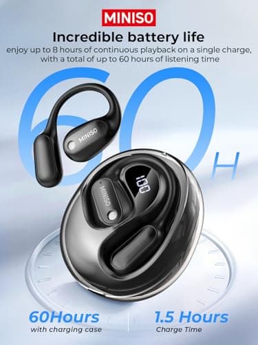 MINISO Travel Language Translator Earbuds AI Real Time Bluetooth 6.0 Open-Ear Headphones for Business 60Hrs Playtime  
M