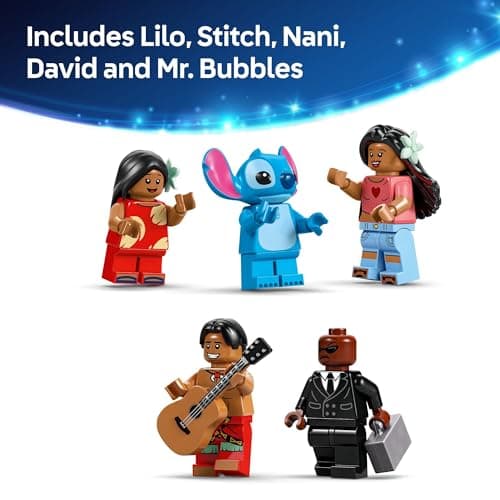 LEGO Disney Lilo and Stitch Beach House Toy for Kids 9+ - Building Playset with 5 Minifigures | Ideal Gift for Lilo & St
