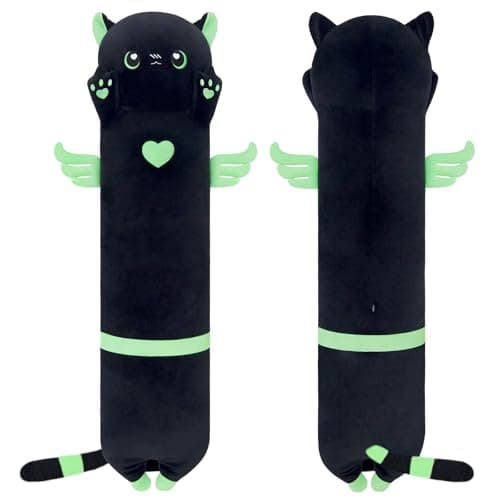 Cute Long Cat Plush Body Pillow for Girls and Girlfriend(AngelCat Green, 19.6in/50cm)  
Cute Cat Plush Toy Pillows with