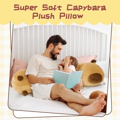 Tezituor Long Capybara Plush Body Pillow, Soft Sleeping Throw Pillow for Kids, Cute Capybara Stuffed AnimalBirthday Chri