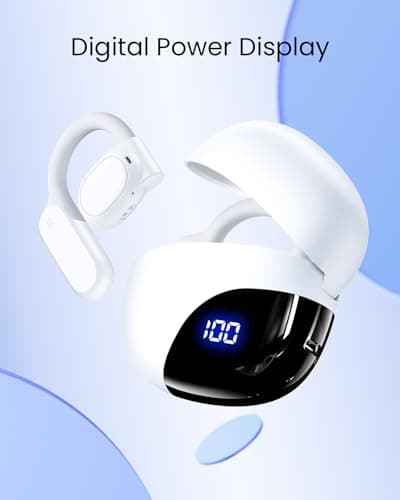 TAGRY Bluetooth 5.3 Earhooks Earbuds for Workout Running White