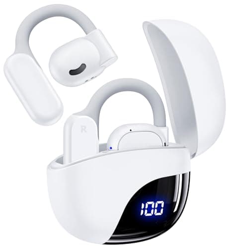 TAGRY Bluetooth 5.3 Earhooks Earbuds for Workout Running White