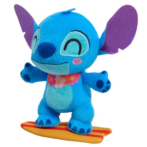 Disney Stitch That's So Soft Small Surfer Stitch Plush, 7 Inch Plush Toy, Stuffed Animal for Kids Ages 2 Up
