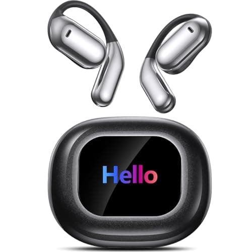 AI Language Translator Earbuds for Travel, Business & Learning - OWS LCD Touchscreen Real-Time Translation - 144 Languag