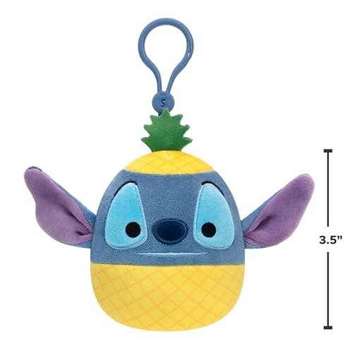 Squishmallows Original Disney Stitch and Pineapple Stitch |5in Clip 2-Pack for Kids – Official Jazwares Plush  
Squishma