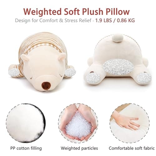 Niuniu Daddy 15" Weighted Polar Bear Toy for Kids Christmas Gift
Niuniu Daddy 15" Large Plush Polar Bear for Hugging and