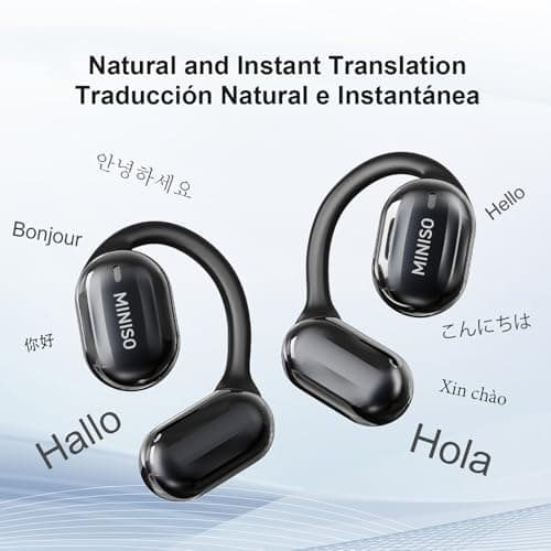 MINISO MS162 AI Translation Earbuds for Travelers and Business Professionals - Real Time 3-in-1 Translator Earbuds, 135